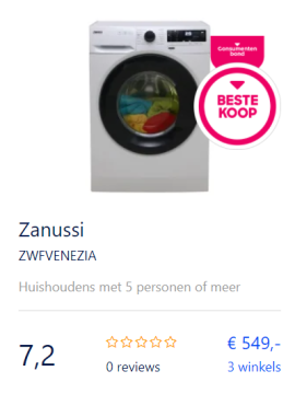 Zanussi ZWFVenezia voorlader wasmachine, beste koop geweest